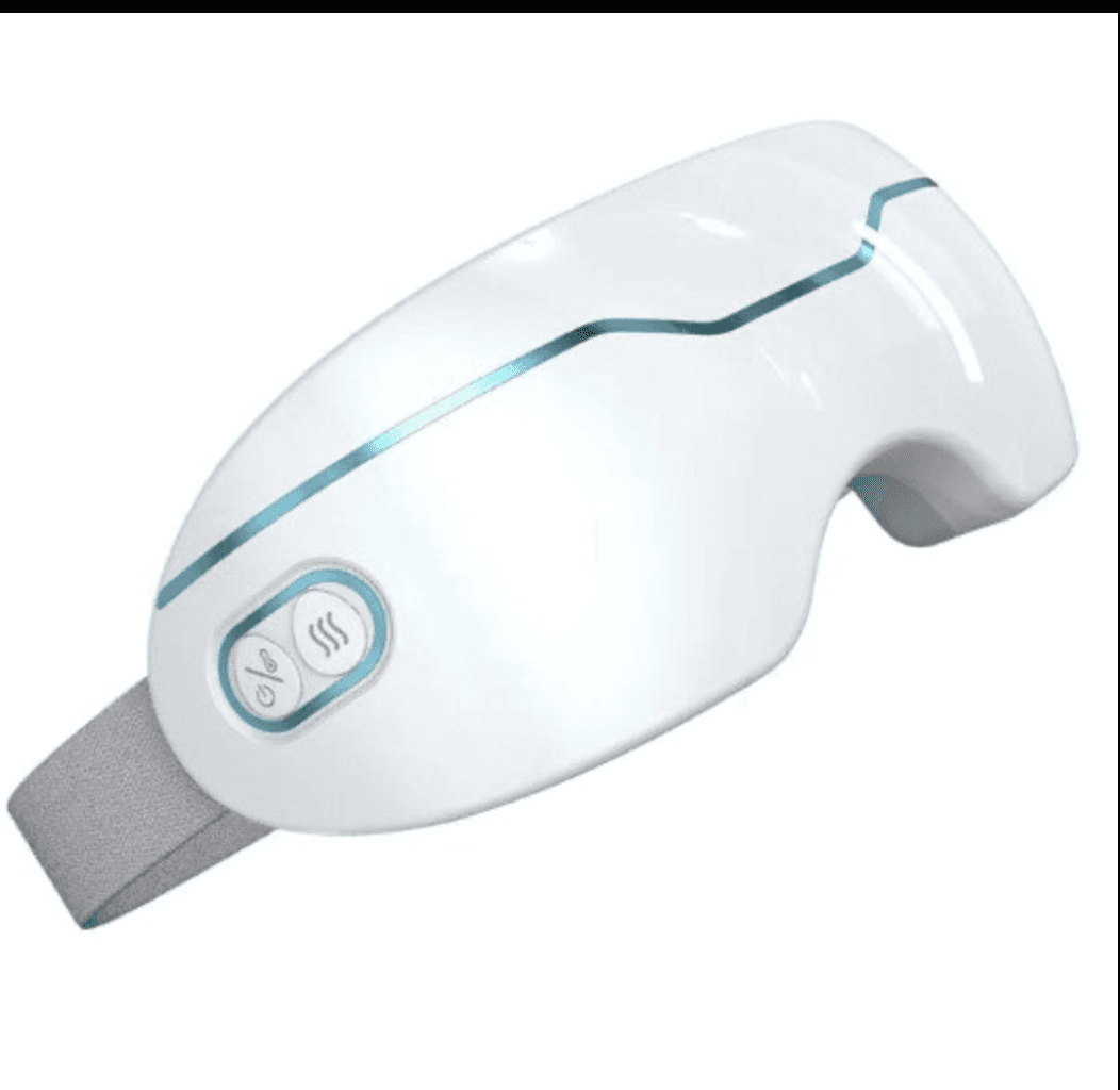 Steam heated eye massager mask, side angle